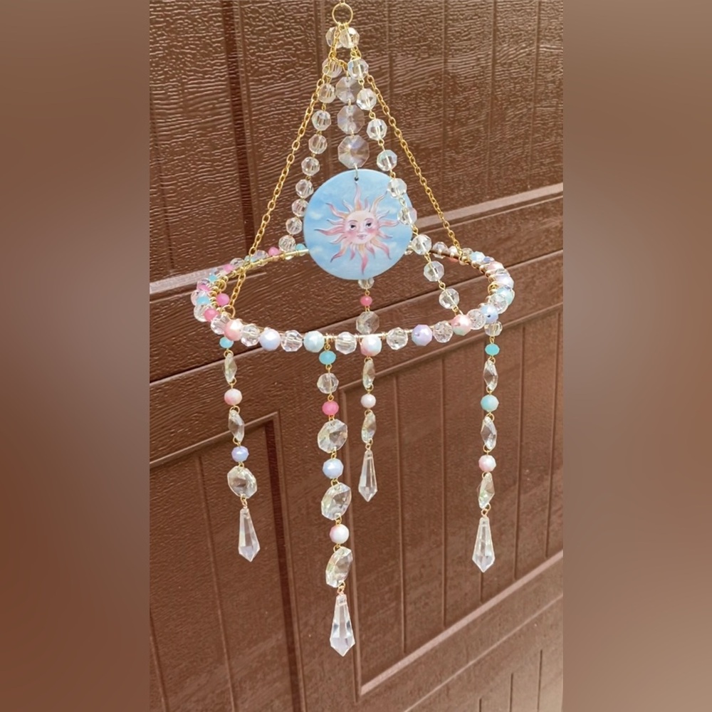 💞🌞Pastel Sun Face Suncatcher